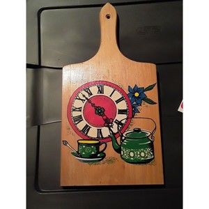 Vintage Hand Painted Wood Cutting Board, Wall Hanging,Mid Century Retro